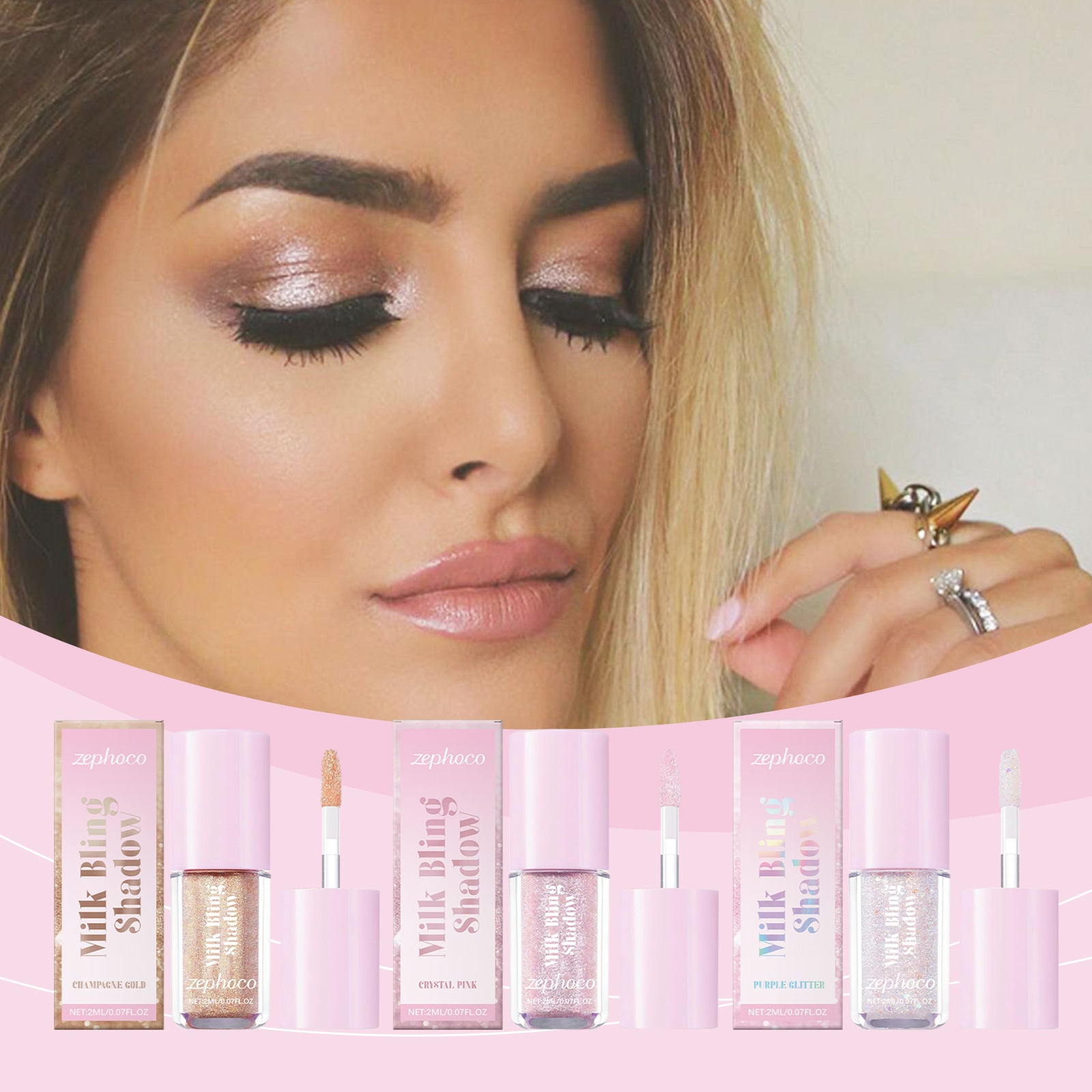 Série de fards à paupières liquides zephoco Color Pearl, fard à paupières couleur lumineuse longue durée naturelle pour le maquillage de fête