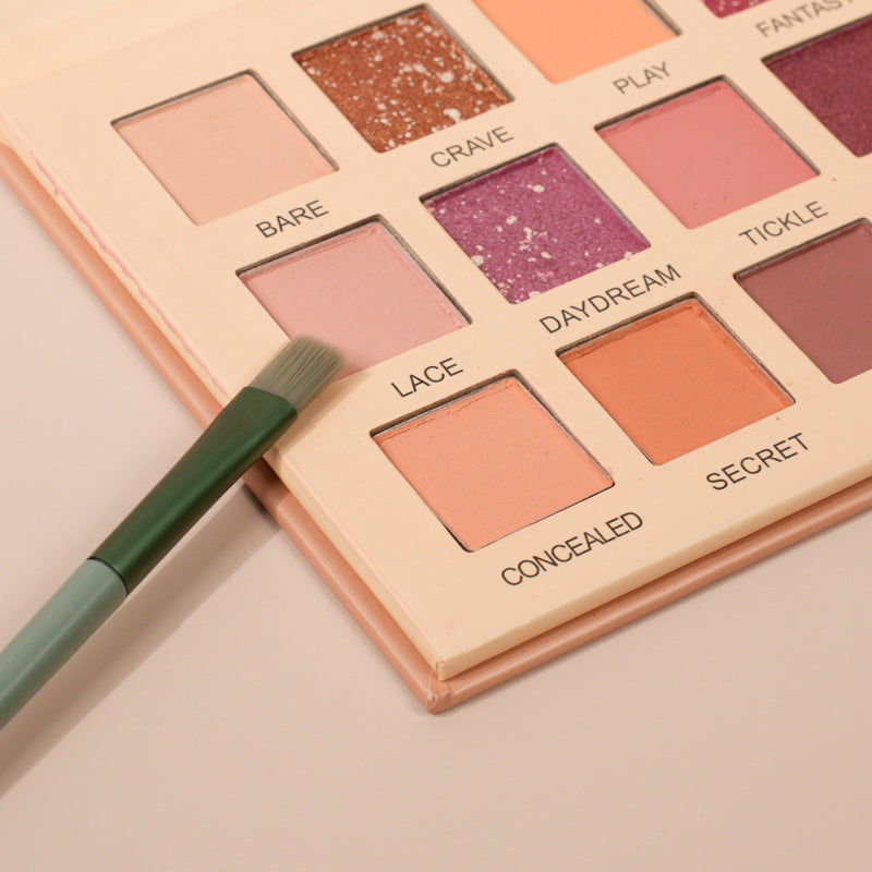 Palette de fards à paupières 18 couleurs mat perlé rose du désert, palette de fards à paupières couleur terre polyvalente