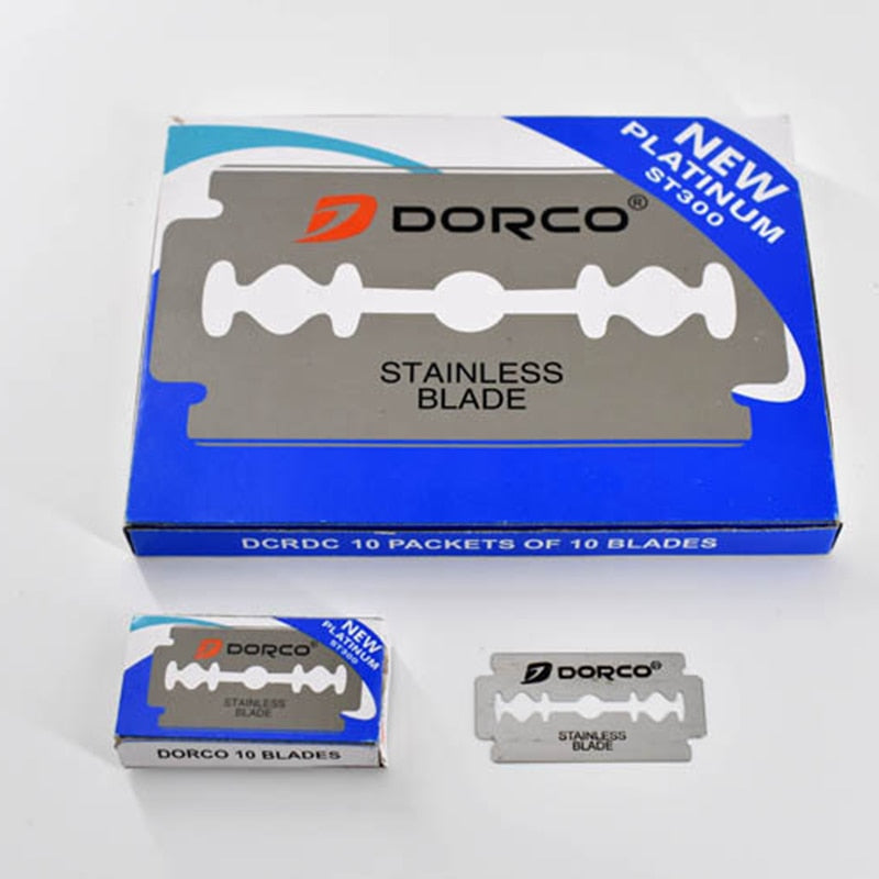 Lot de 10 lames de rasoir double face en acier inoxydable pour homme, lames de rasoir de sûreté, lames pour le façonnage des sourcils