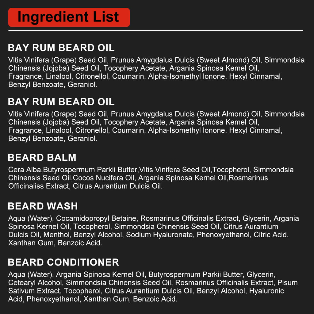 XIKEZAN Kit de toilettage et d'entretien pour barbe avec revitalisant, shampoing, huile, baume, brosse, peigne, cadeaux d'anniversaire pour la fête des pères, la Saint-Valentin pour homme, papa, mari, petit ami