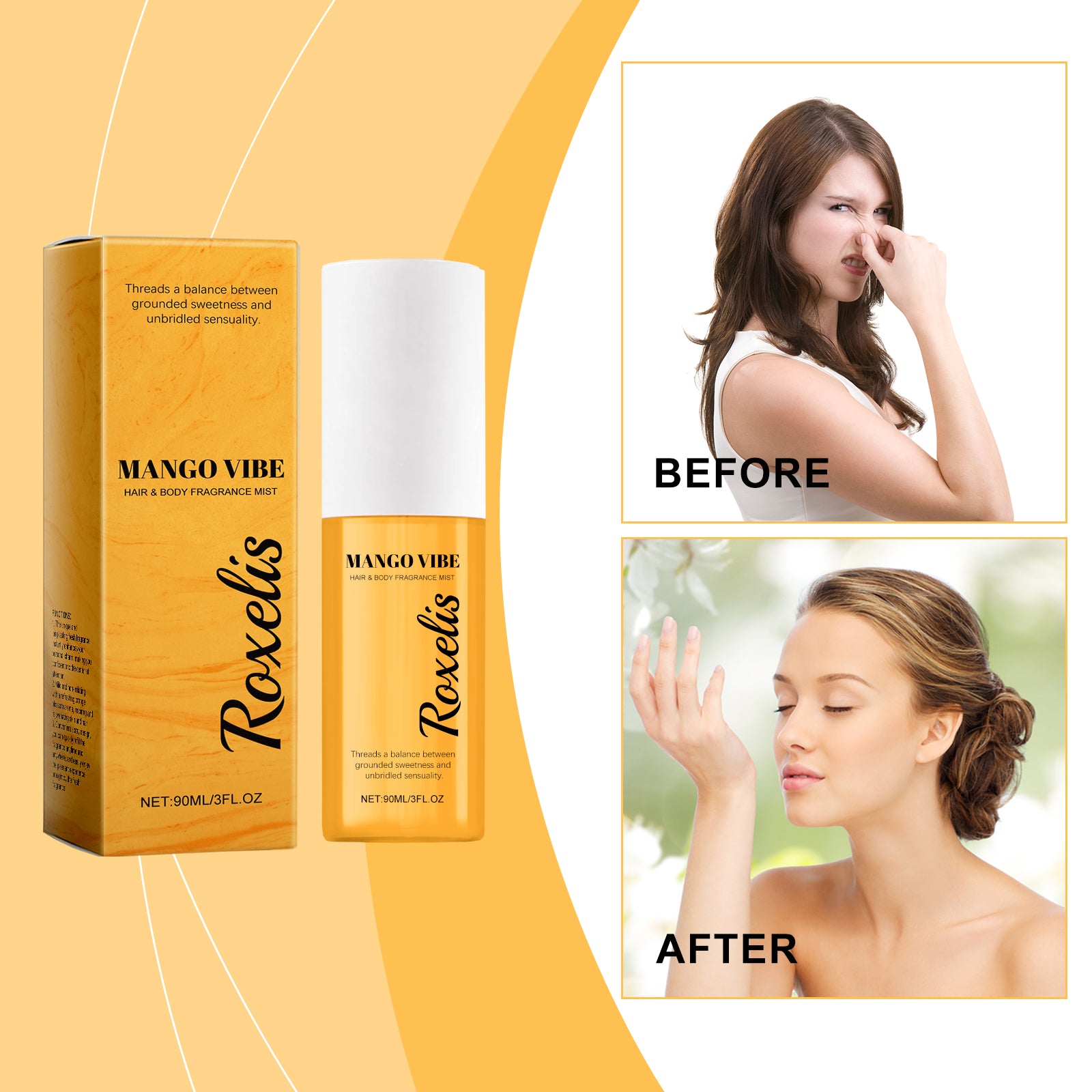 Roxelis Spray Parfum Mangue Juteuse Pour Corps, Peau, Poignet Et Cou