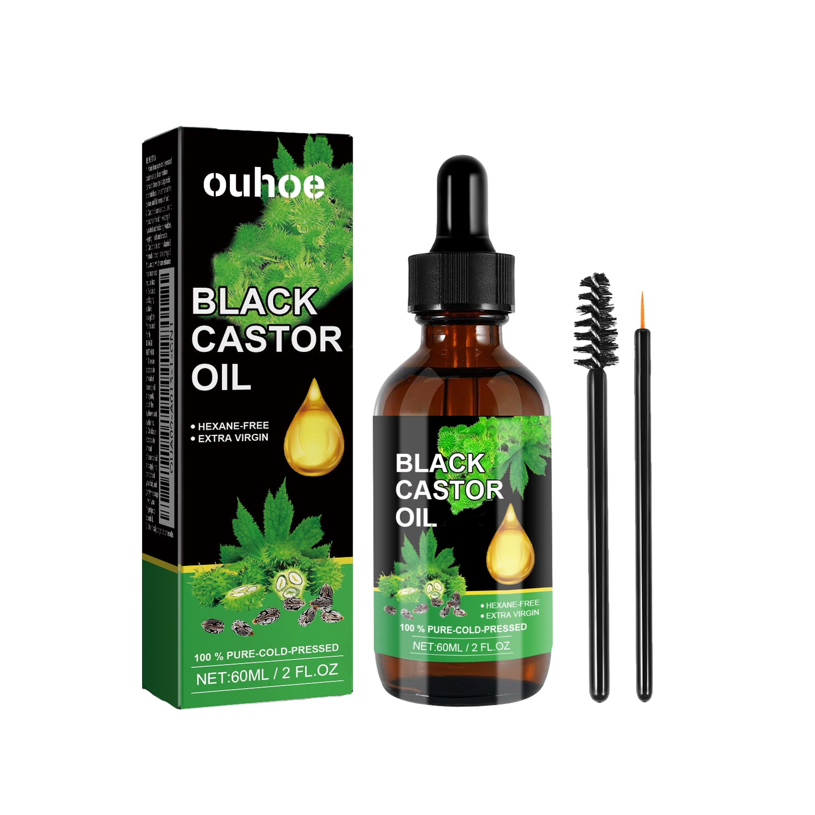 OUHOE Après-shampoing à l'huile de ricin, nourrit les racines des cheveux, adoucit les cheveux et prévient la chute des cheveux