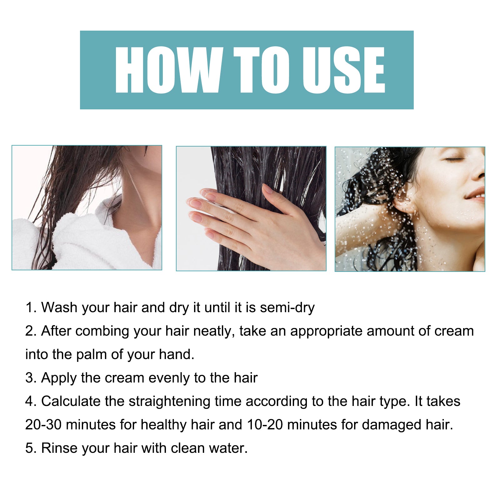 Crème lissante correctrice aux protéines pour cheveux, Traitement capillaire sans lissage qui répare les cheveux abîmés, Crème capillaire lissante