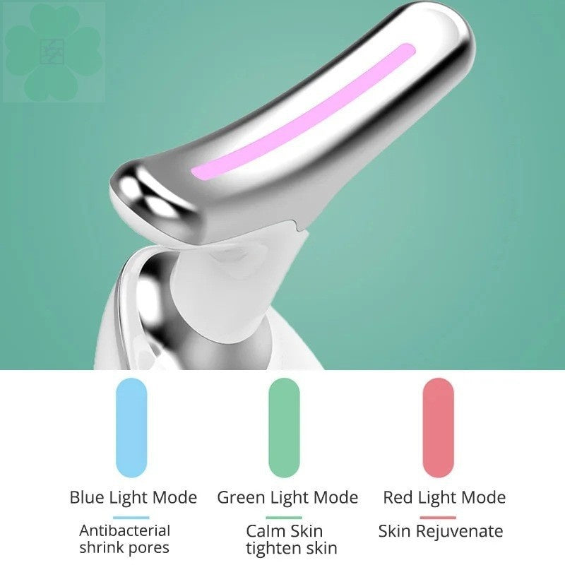 Appareil de beauté pour le cou, massage vibrant, appareil anti-rides pour le cou, lifting du cou et du visage avec lumière colorée, appareil de beauté à introduction.