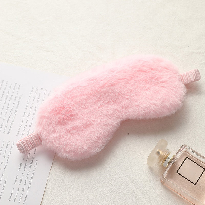 Masque de nuit bandeau de sommeil, masque pour les yeux doux en peluche, bandeau pour les yeux mignon en forme de nuage d'amour, masque en peluche de lapin, cache-œil, couverture oculaire de sieste saine