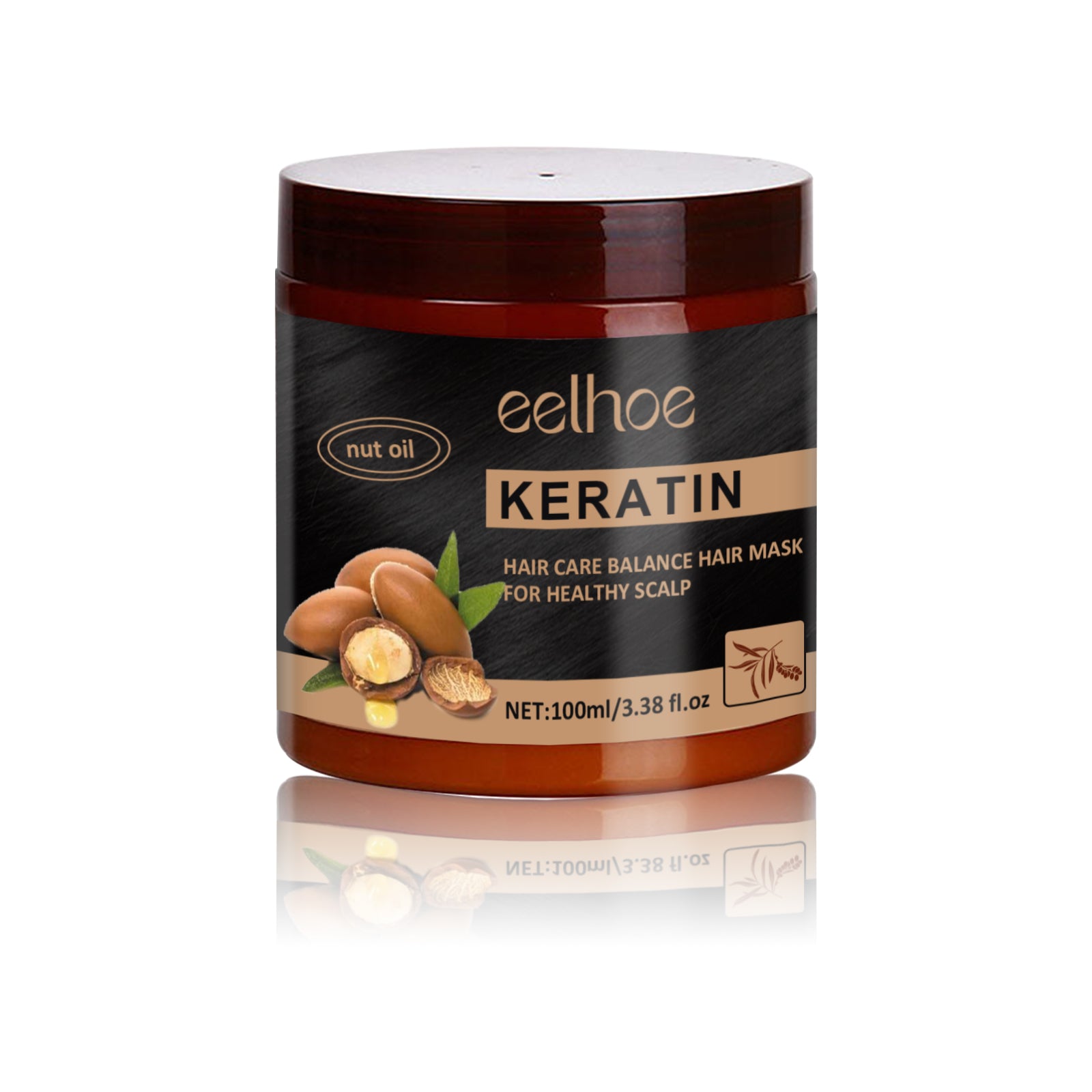 Masque capillaire équilibrant à la kératine, masque capillaire réparateur pour cheveux crépus et secs, lissant, hydratant et nourrissant