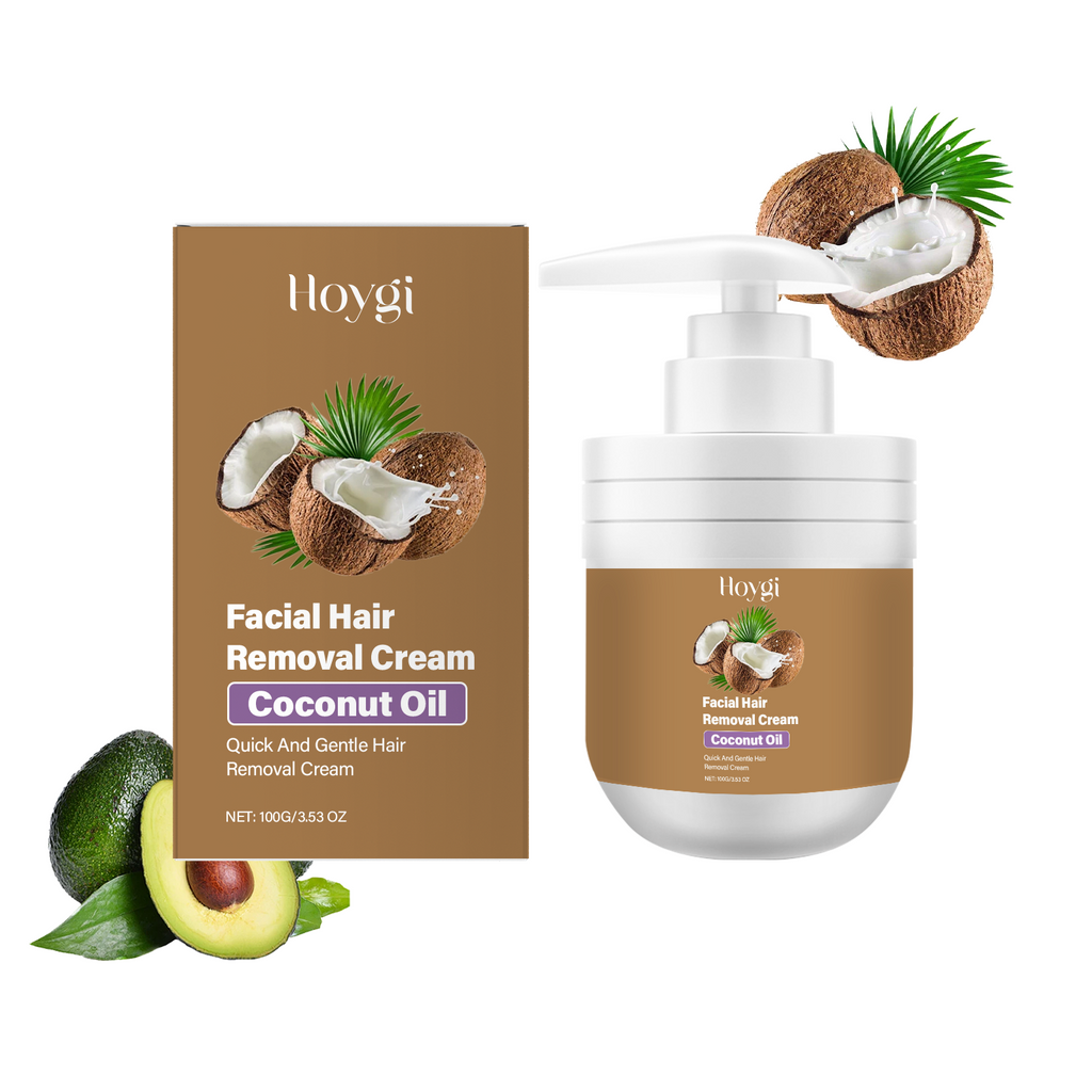 Crème dépilatoire douce à la noix de coco Hoygi, Épilateur Visage Hommes et Femmes Poils Lèvre Barbe Doux Non Irritant