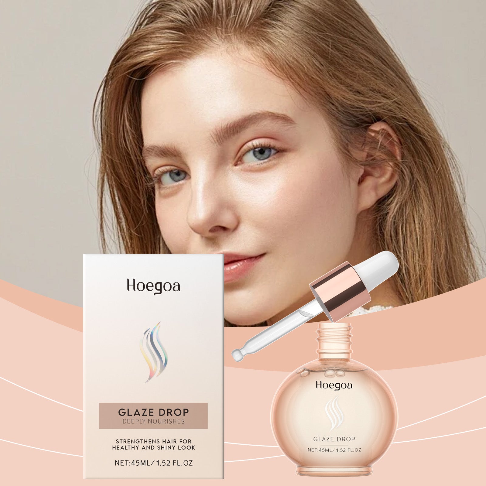 Huile essentielle capillaire Hoegoa, nourrit et lisse les cheveux, brillance naturelle, légèreté et améliore les frisottis