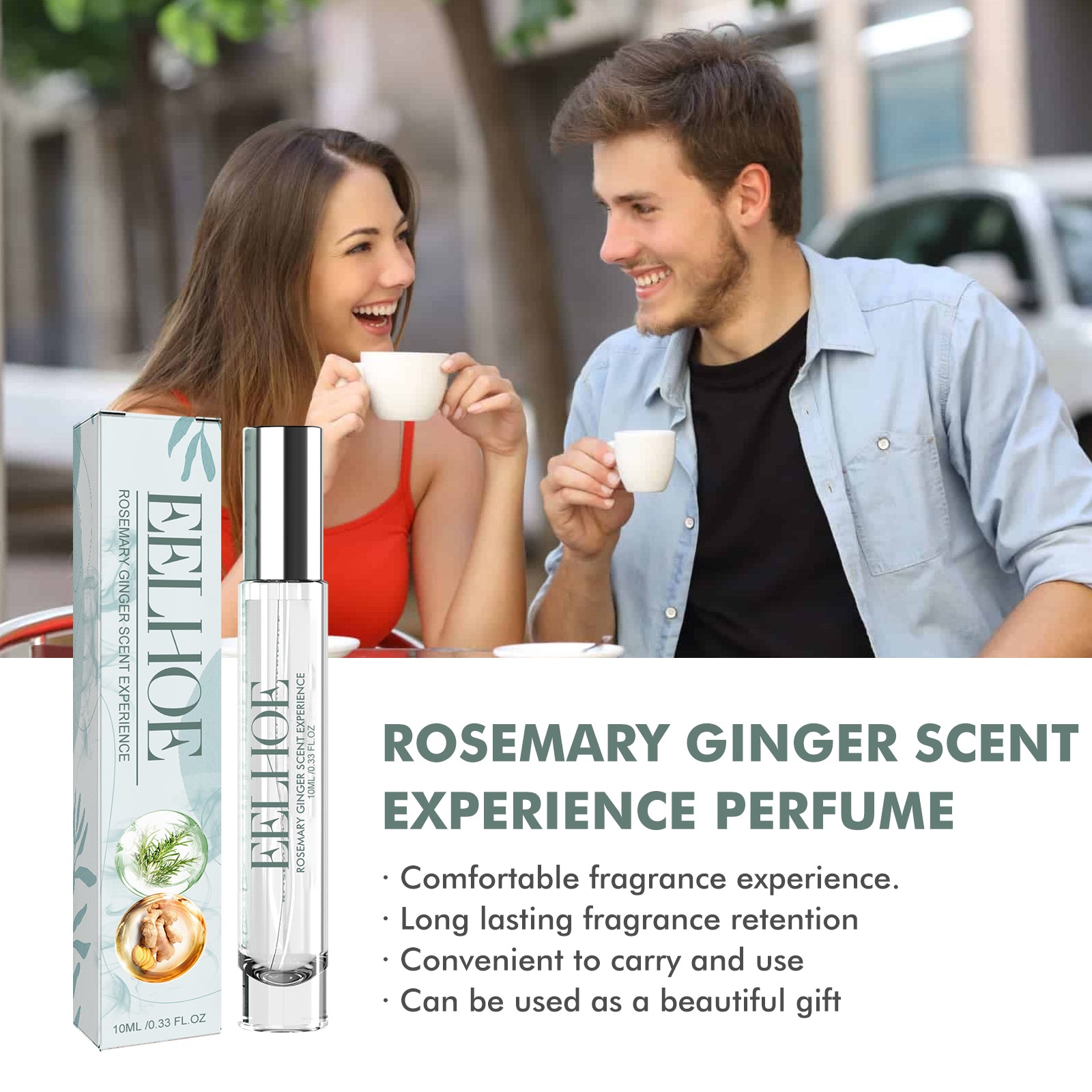 Parfum Expérience olfactive Romarin Gingembre, Fragrance naturelle à appliquer derrière l'oreille et sur le poignet pour femme