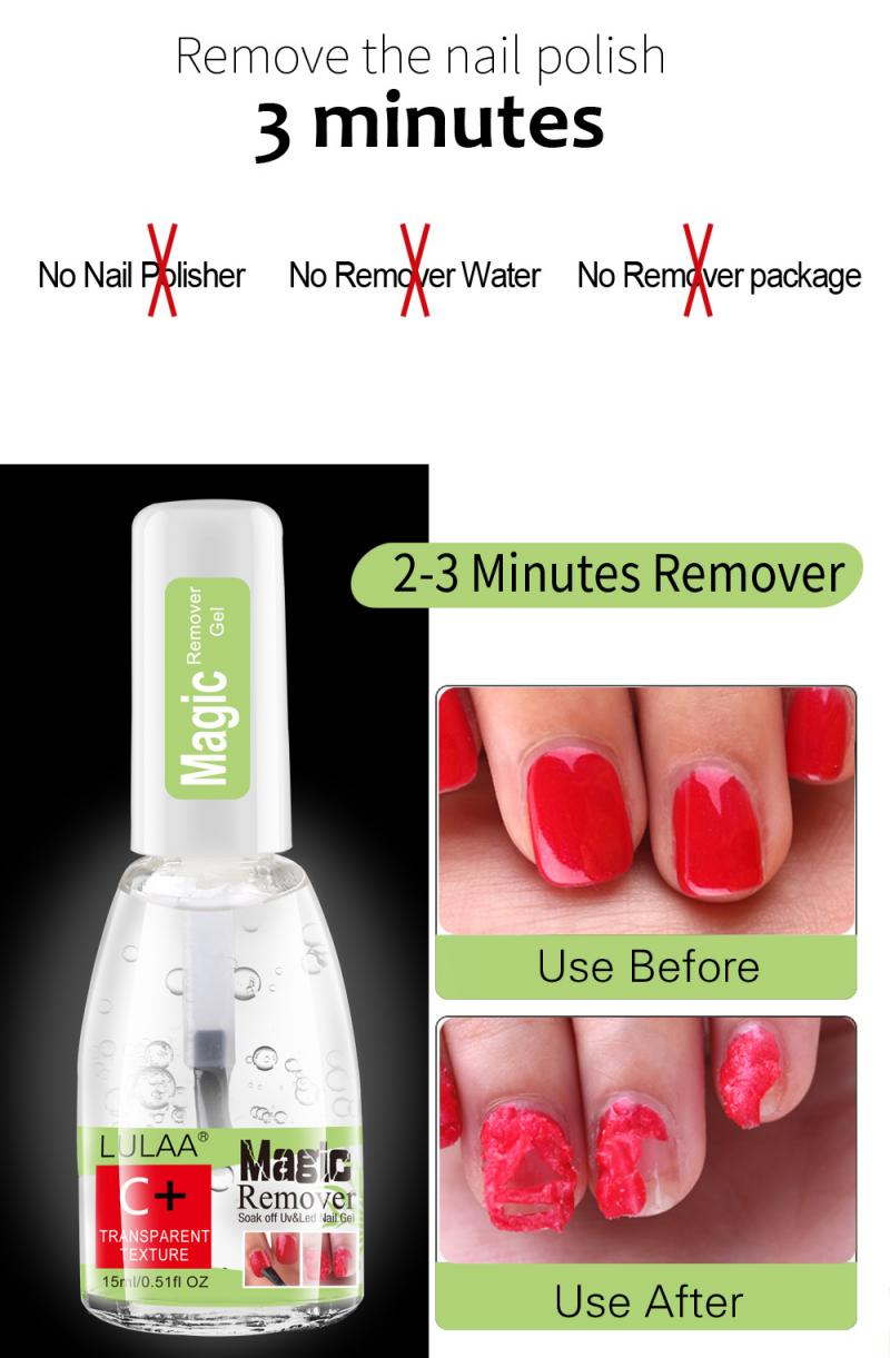 LULAA 15ml Dissolvant de vernis à ongles Gel liquide Nettoyant pour ongles Dissolvant de vernis à ongles Outils de manucure professionnels