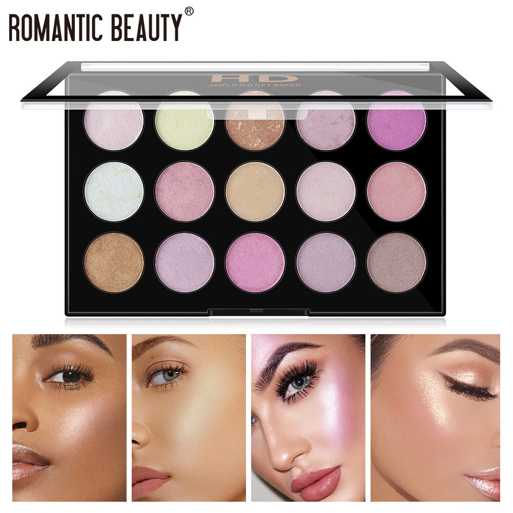 Romantic Beauty 15 Couleurs Multi-Couleurs Enlumineur Perle Fard à Paupières Maquillage Couleur Visage Nez Et Cou Finition
