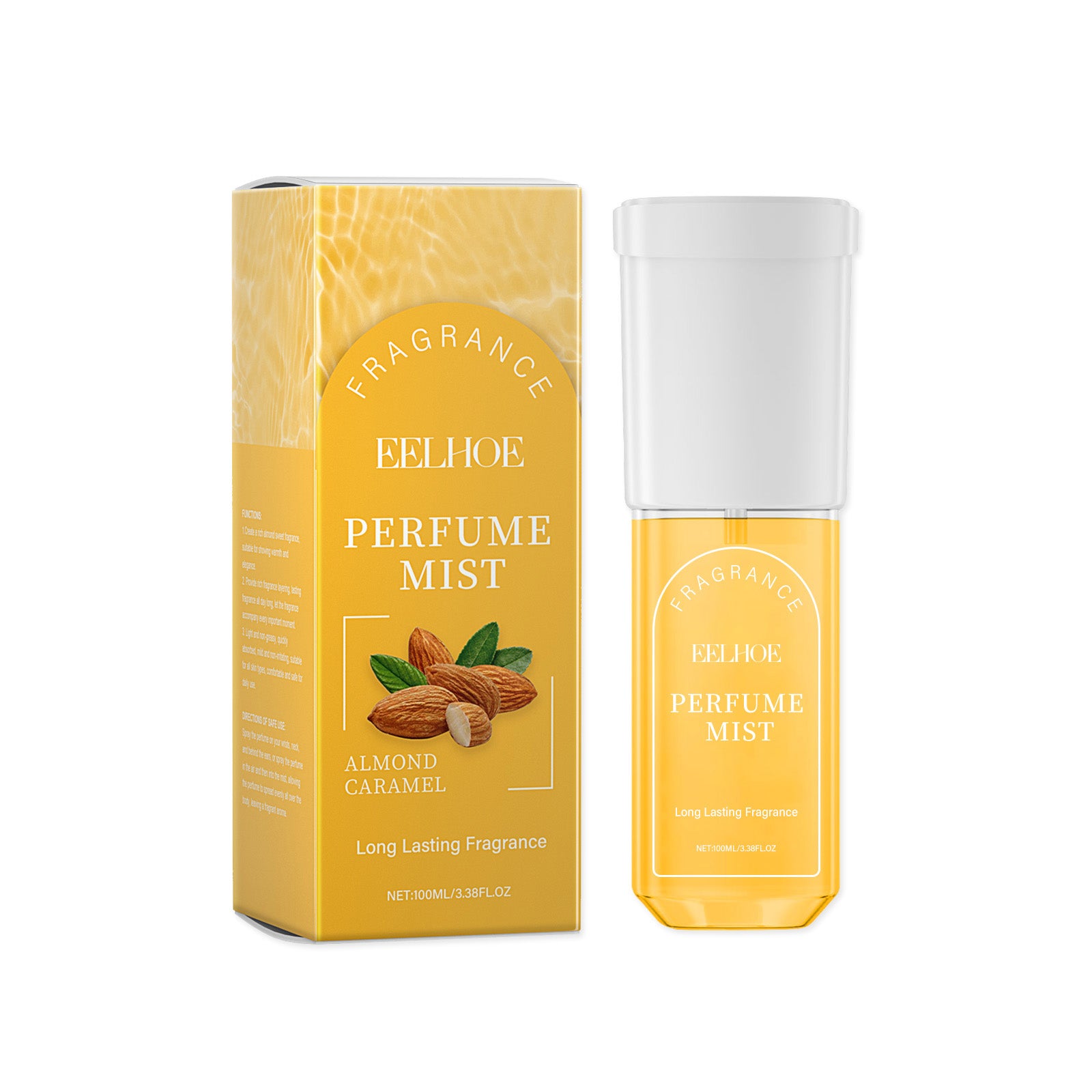 EELHOE Spray Parfum Corps Amande Caramel, Parfum Léger Doux Avec Parfum Léger Naturel Frais Et Non Gras