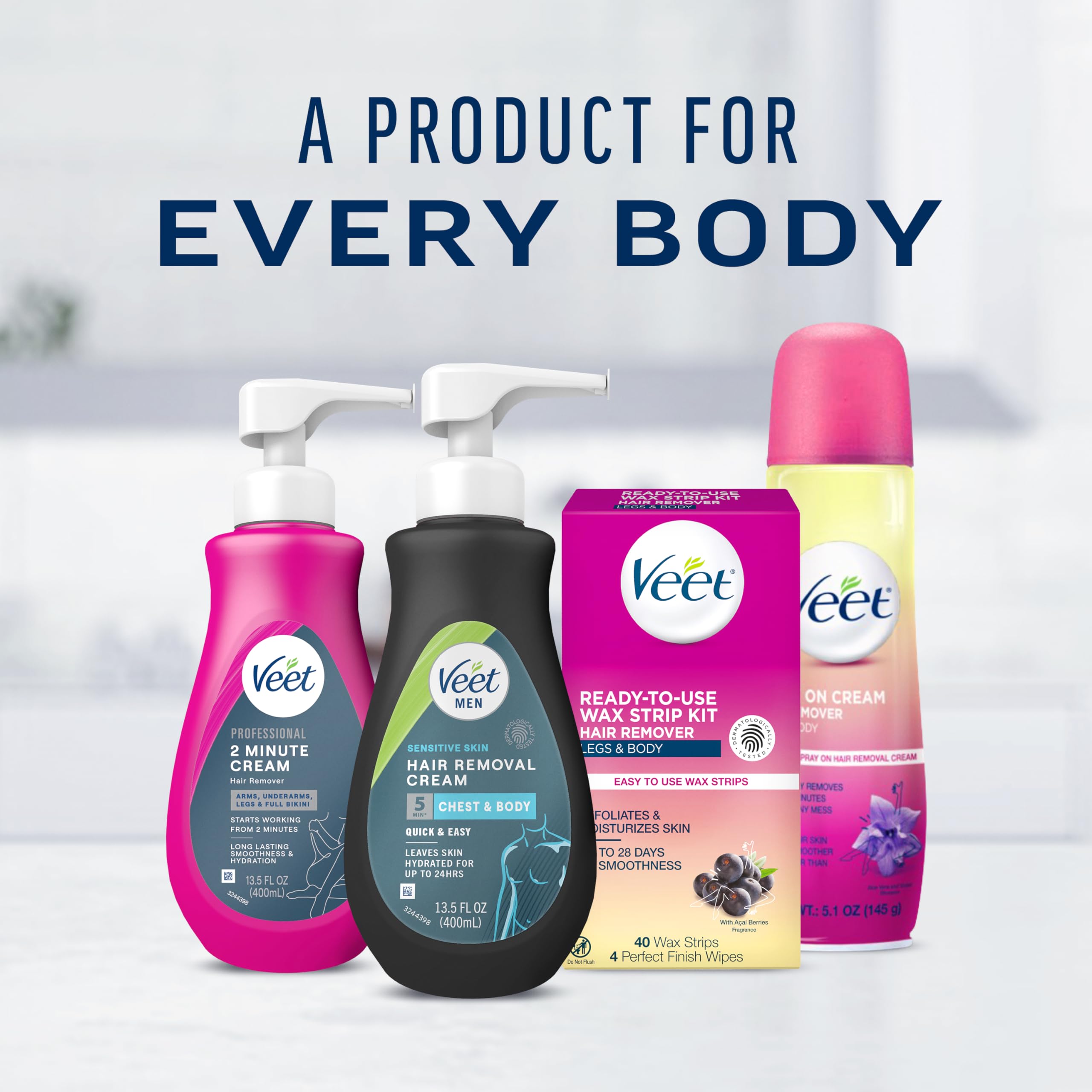 Crème dépilatoire Veet Men pour peaux sensibles, 400 ml, sans douleur, effet durable et rapide, fini net, testée dermatologiquement. À utiliser sur la poitrine, le dos, les bras, les jambes et les aisselles (lot de 2).