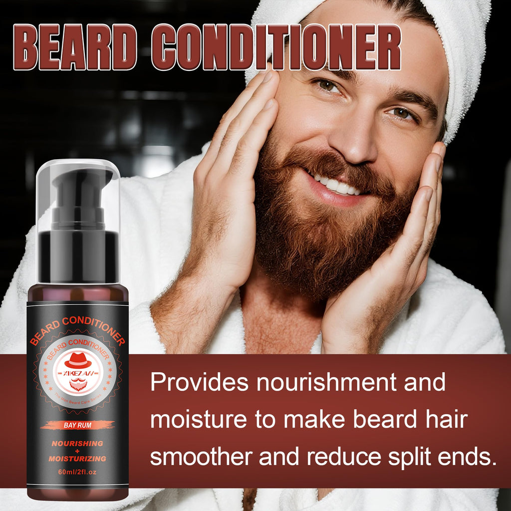 XIKEZAN Kit de toilettage et d'entretien pour barbe avec revitalisant, shampoing, huile, baume, brosse, peigne, cadeaux d'anniversaire pour la fête des pères, la Saint-Valentin pour homme, papa, mari, petit ami