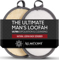 Luffa Naturelle Robuste pour Hommes, L'éponge de Douche Ultime pour Hommes Fabriquée à partir de Luffa Égyptien Naturel, Éponge de Douche pour Hommes - 2 Pièces (1 Paquet)