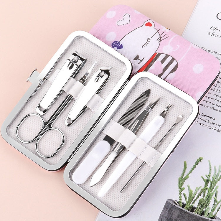 Ensemble de coupe-ongles Ciseaux Pince à peau morte Pince coupante Pédicure Couteau à rainure d'ongle Outil de manucure pour l'inflammation des ongles
