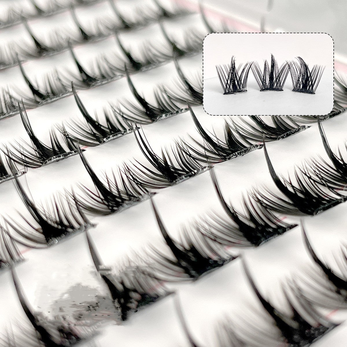 Faux cils de démon sauvages purs non adhésifs, manga naturel, segmenté, débutant, simulation, auto-adhésifs