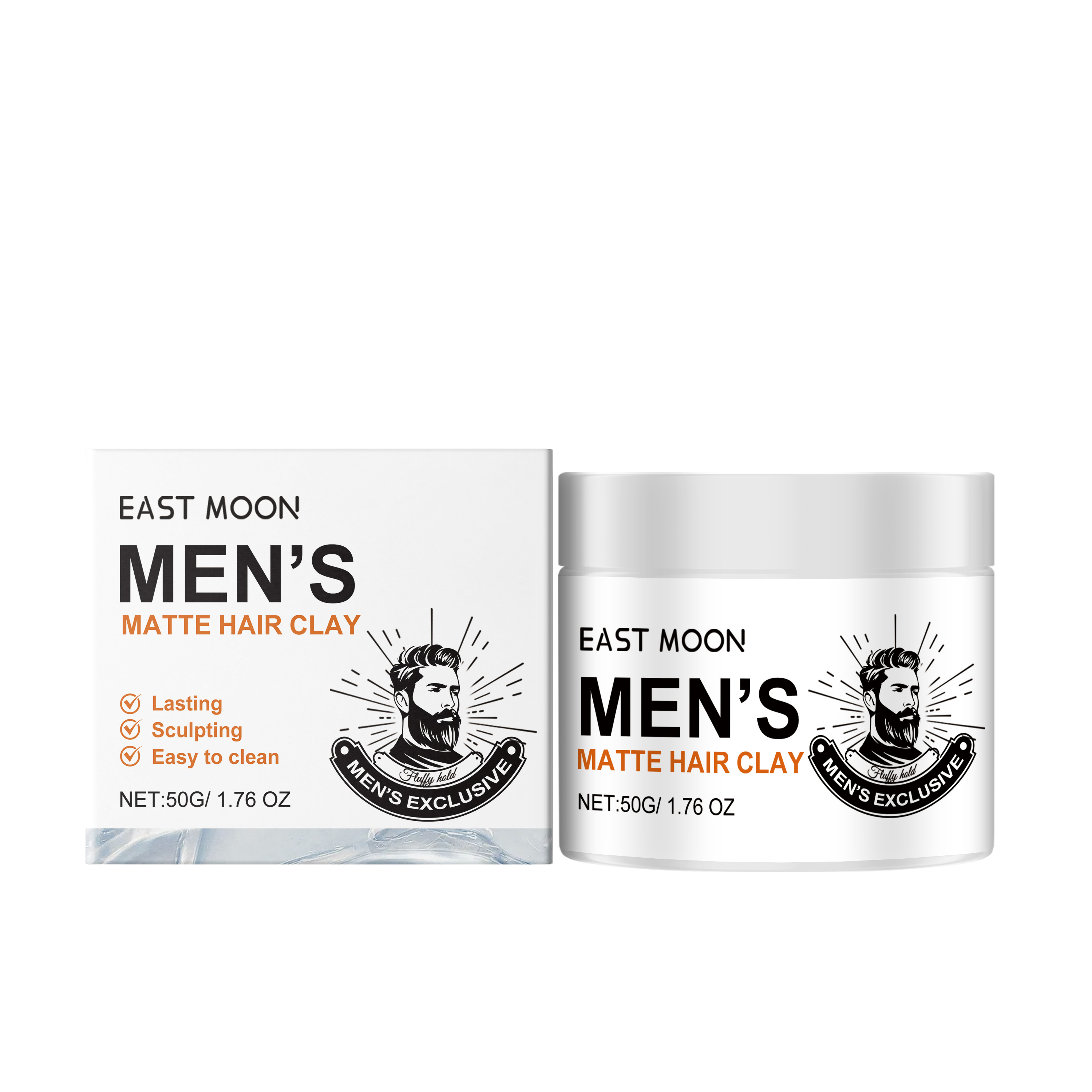 Cire coiffante mate et moelleuse East Moon, tenue longue durée, coiffure naturelle, cire douce et fraîche pour cheveux