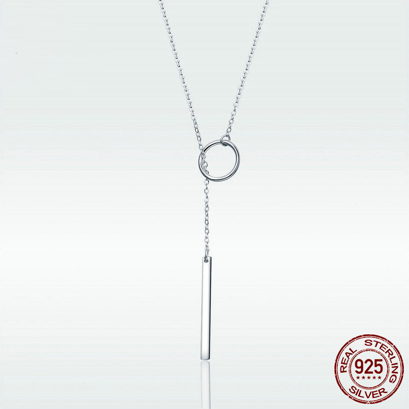 Collier Simple Rond et Barre en Argent Sterling S925
