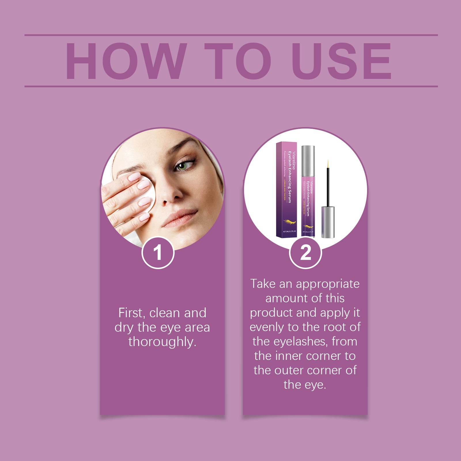Viareline Sérum amplificateur de cils, beau rouleau de cils devenu déformé, poudre naturelle, maquillage longue durée hydratant