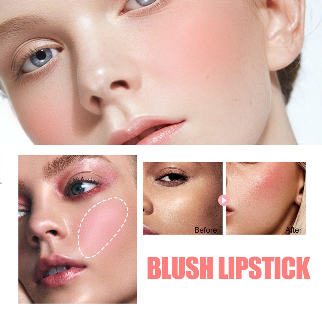 Rouge à lèvres blush, bâtonnet de gloss à lèvres blush longue durée, facile à colorer, nude clair naturel
