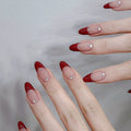 Manucure française rouge de style européen et américain, simple et élégante, faux ongles amovibles à porter, capsules d'ongles