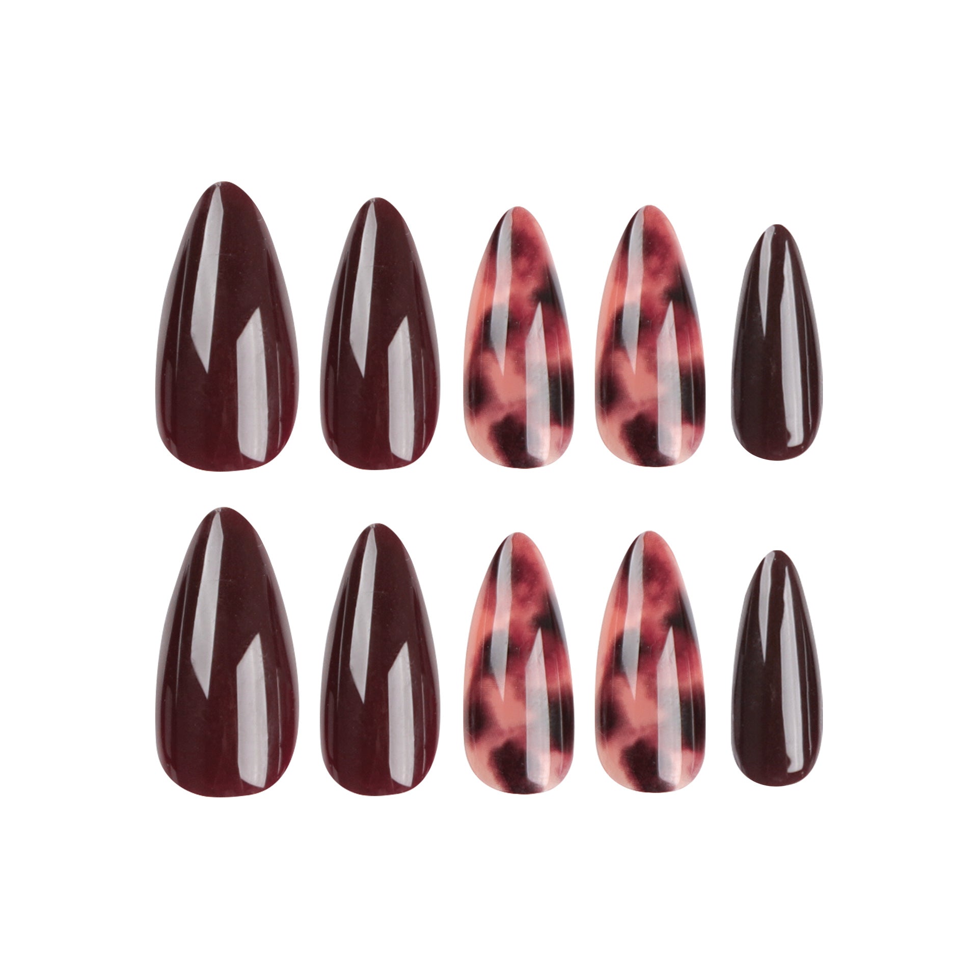 Faux ongles à porter en forme d'amande, motif rayures colorées en colorblock, design simple, manucure, faux ongles à couvrance complète, à presser.