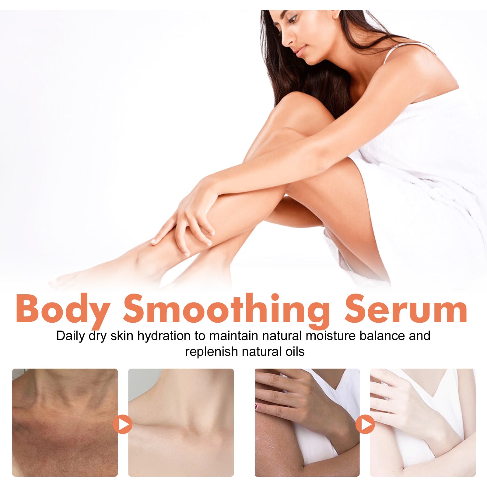 Sérum de beauté corps lisse, solution de soin hydratante et éclaircissante