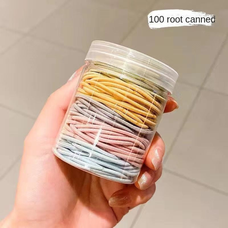 100 élastiques en boîte bandeau élastique macaron polyvalent élastique corde à cheveux
