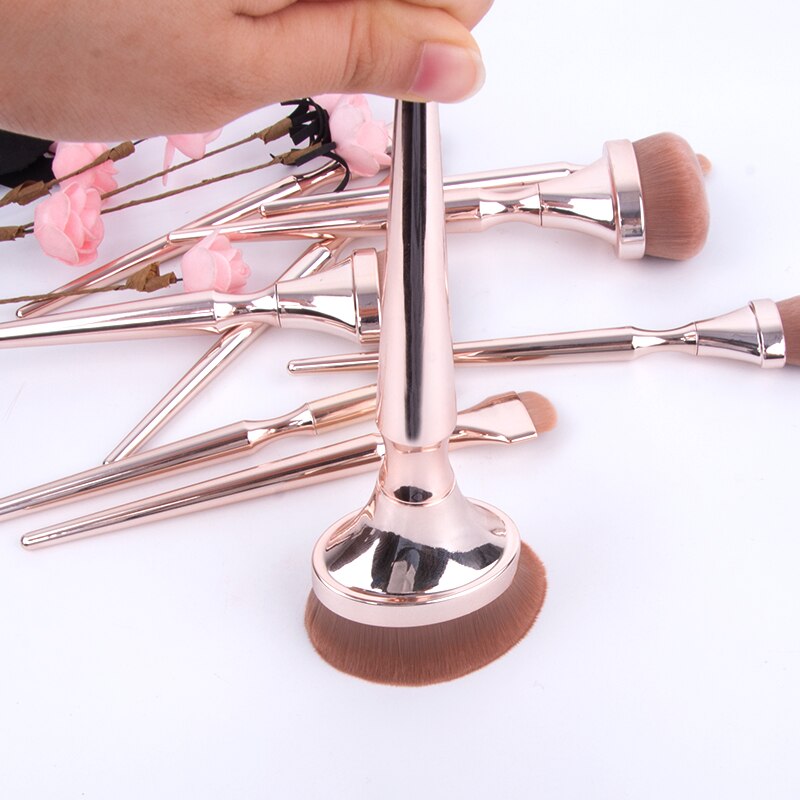 Lot de 9 pinceaux de maquillage or rose outil cosmétique de beauté