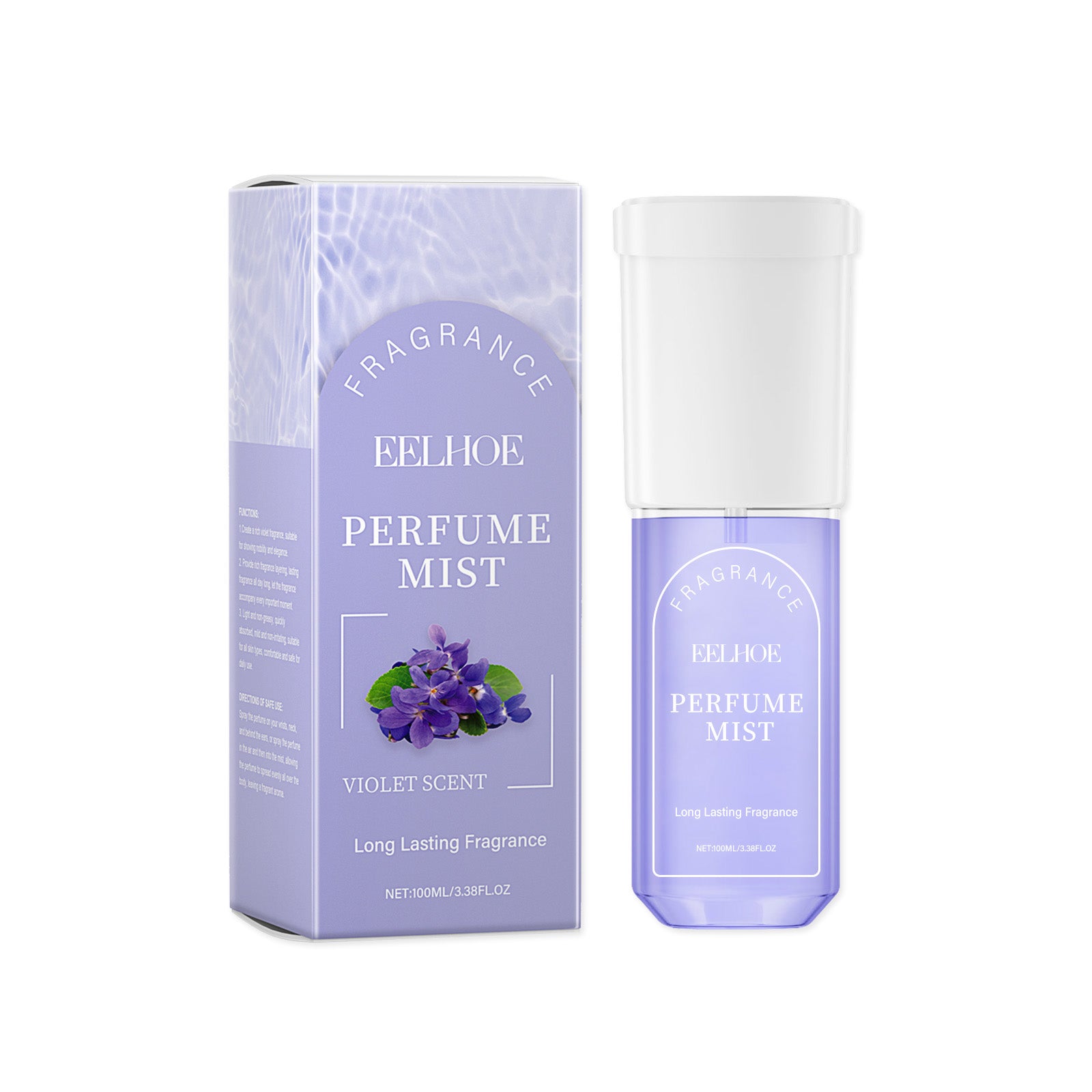 EELHOE Parfum Corporel Spray Fleur de Violette, Parfum Naturel Frais et Agréable, Léger, Doux et Charmant