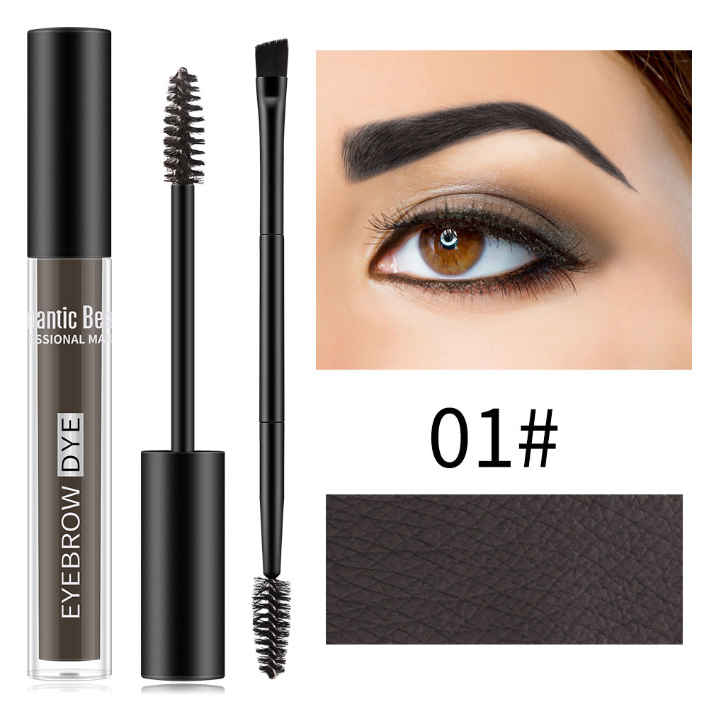 Pinceau à sourcils double-tête Romantic Beauty pour un coiffage longue durée Teinture à sourcils imperméable et résistante à la transpiration