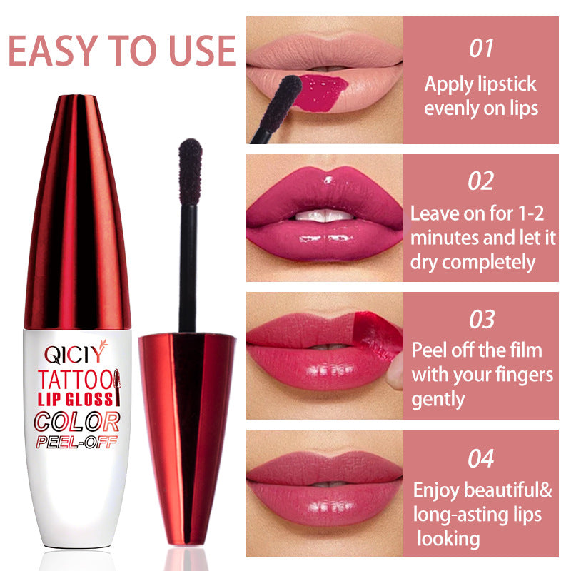 Le brillant à lèvres peel-off 4 couleurs est facile à appliquer, hydrate et dure longtemps sans laisser de trace.