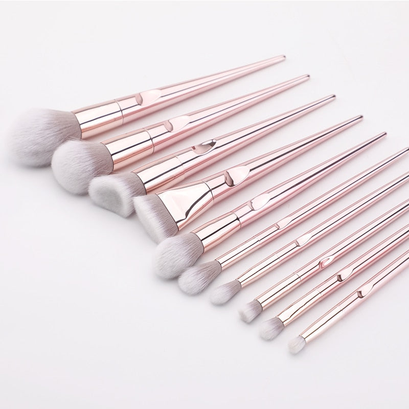 Lot de 10 Pinceaux de Maquillage pour les Yeux, Pinceaux Sculpteurs d'Ombre à Paupières et de Sourcils, Outils Cosmétiques de Maquillage Facial