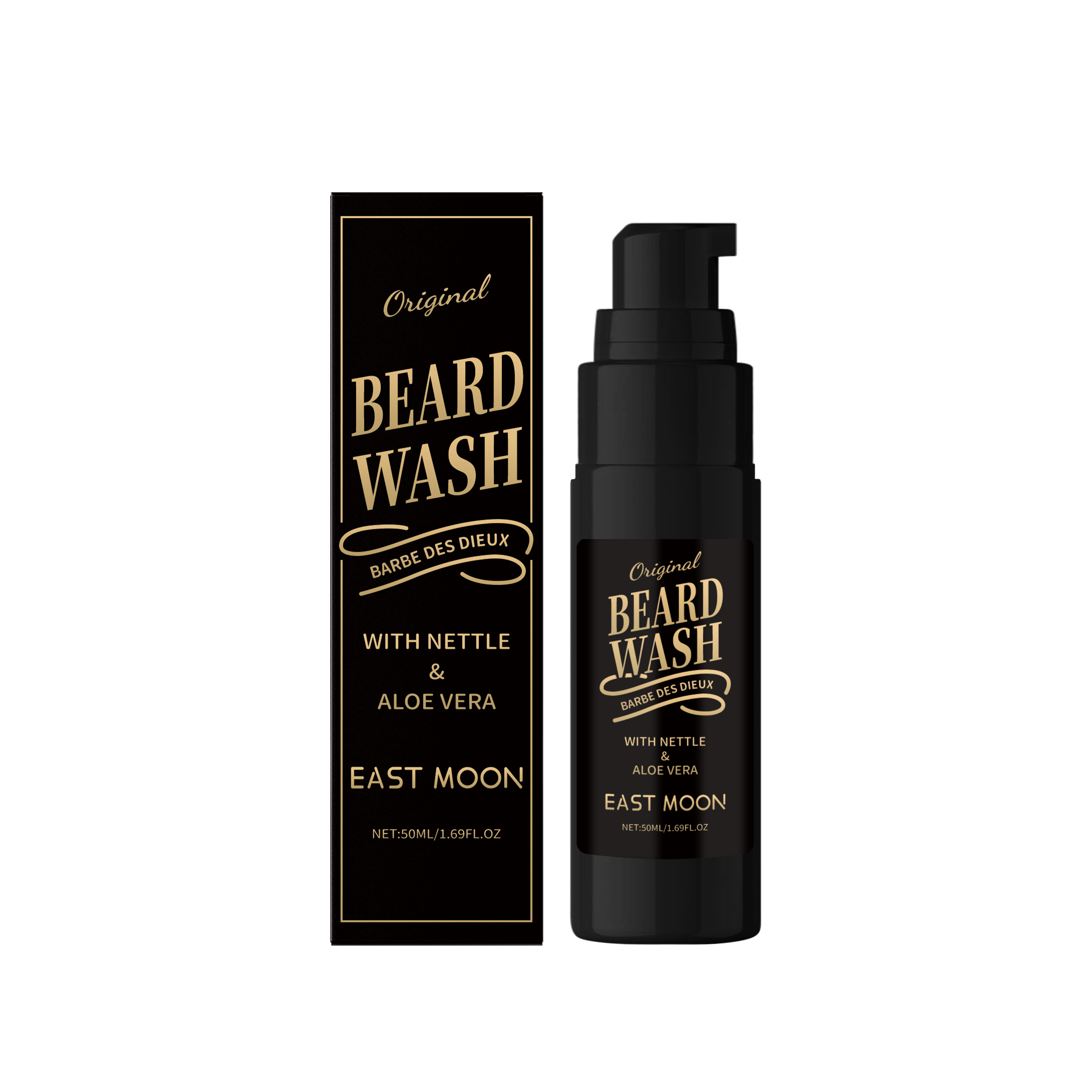 Lotion de soin pour barbe East Moon pour homme, après-rasage, hydratante, assouplissante, nourrissante, nettoyante, régulatrice de sébum et rafraîchissante