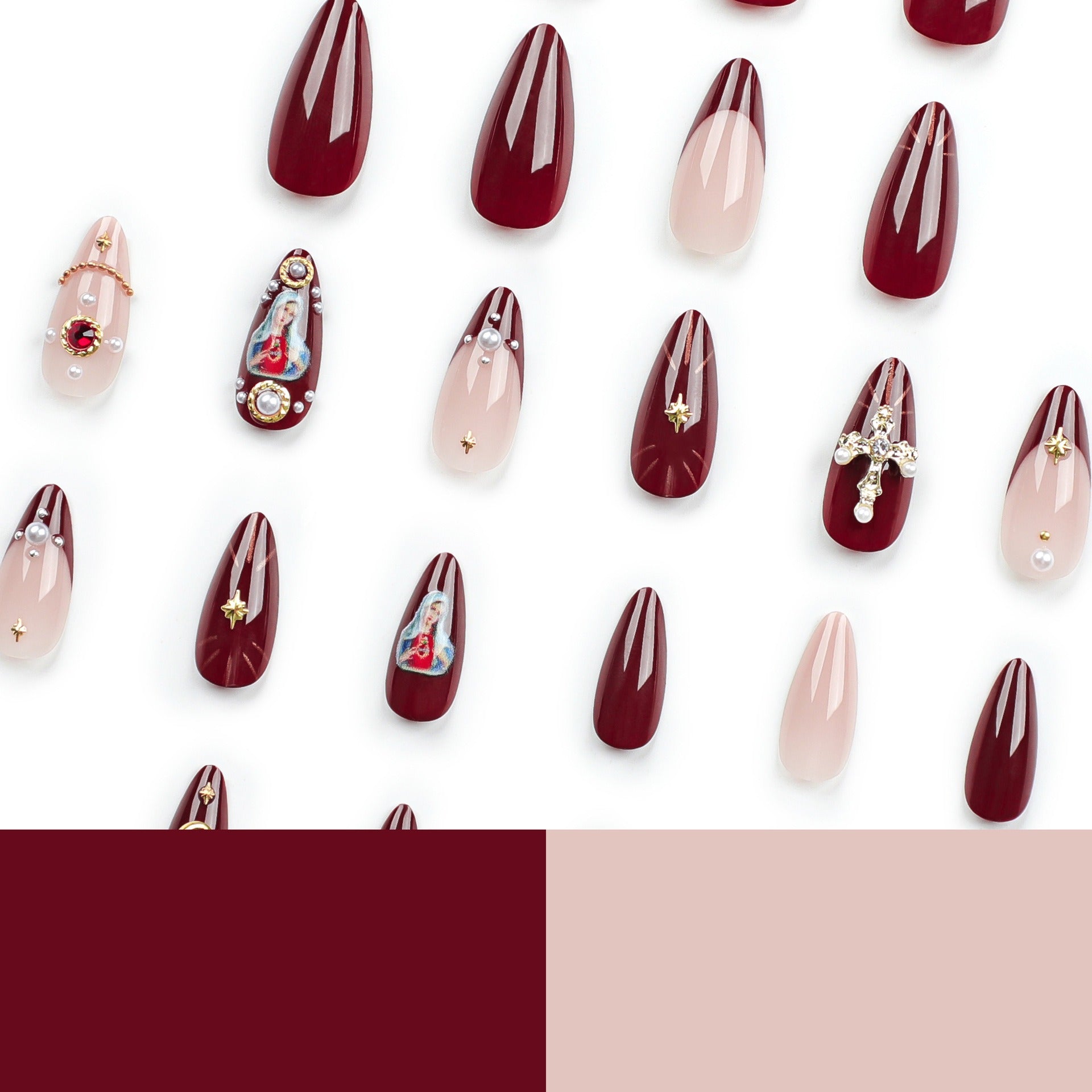 Ongles portables populaires européens et américains, faux ongles à strass flash explosifs