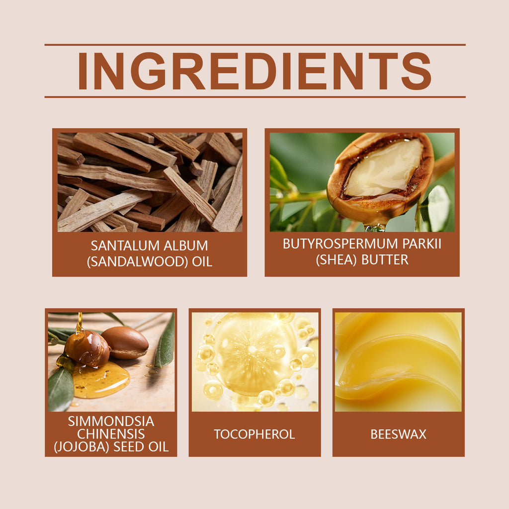 Crème de Soin Barbe Homme Bois de Santal Ingrédients Pour Le Soin de la Barbe Pour Hommes Avec Une Variété de Types de Peau
