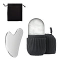 Ensemble d'outils de soin du visage en silicone avec plaque de grattage et sac de rangement pour l'application de glaçons sur le visage