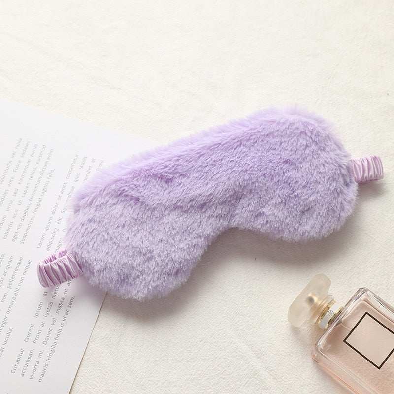 Masque de nuit bandeau de sommeil, masque pour les yeux doux en peluche, bandeau pour les yeux mignon en forme de nuage d'amour, masque en peluche de lapin, cache-œil, couverture oculaire de sieste saine