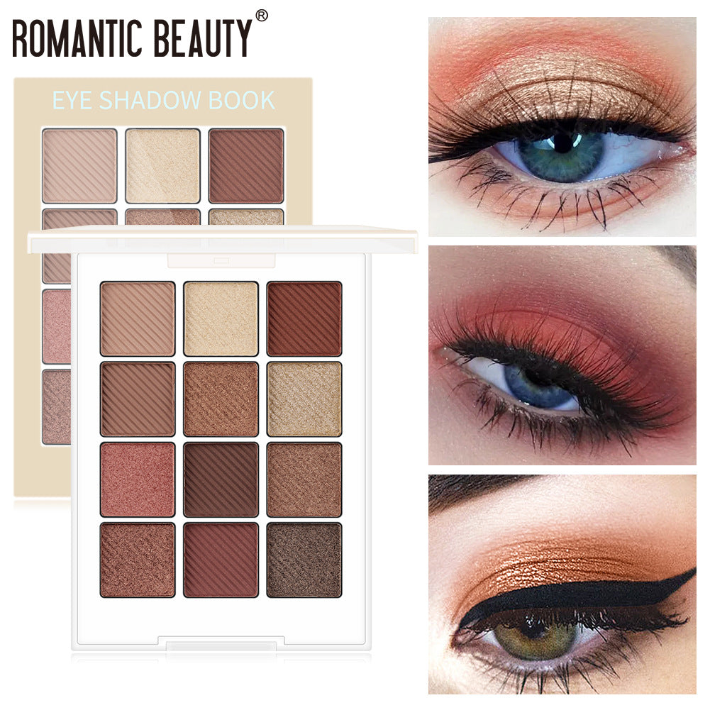 Maquillage Yeux Beauté Romantique Fard à Paupières Tendance Disque 12 Couleurs Fard à Paupières