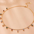 Collier zircon coloré avec motif circulaire géométrique, collier de niche