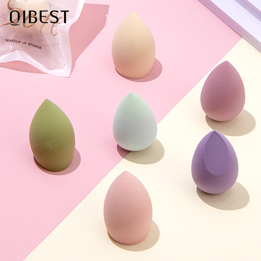 Éponge de Beauté QIBEST – Houpette, Humide et Sèche, N'absorbe Pas le Maquillage Liquide, Outil d'Application du Fond de Teint