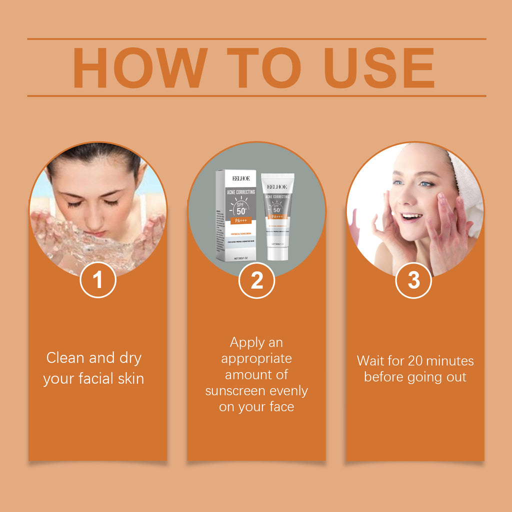 EELHOE Écran solaire physique, Écran solaire hydratant pour le visage, Soin de la peau hydratant et nourrissant