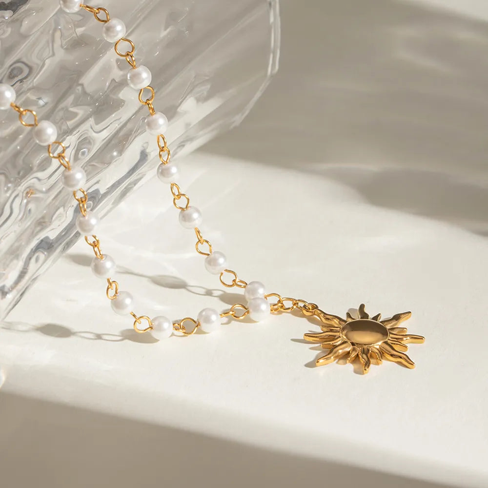Collier Perle Soleil Plaqué Or 18 carats