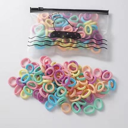 100 élastiques en boîte bandeau élastique macaron polyvalent élastique corde à cheveux