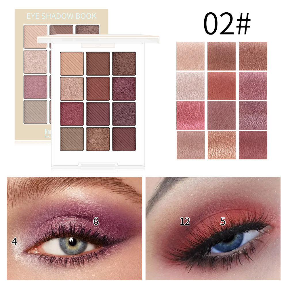 Maquillage Yeux Beauté Romantique Fard à Paupières Tendance Disque 12 Couleurs Fard à Paupières