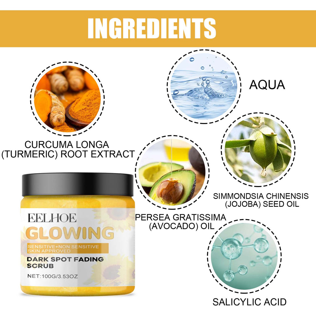 Gommage facial exfoliant au curcuma pour un nettoyage en profondeur des pores délicats et un soin nettoyant de beauté
