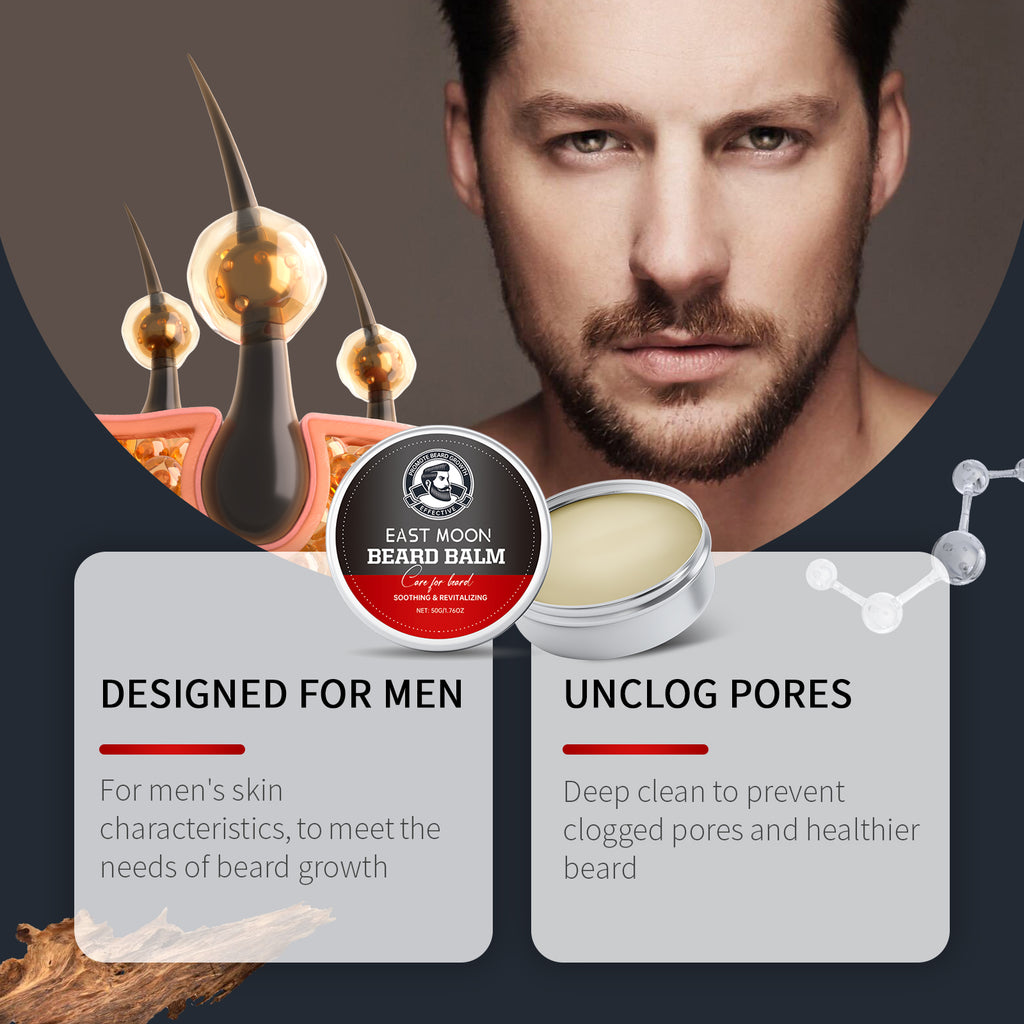 Crème de soin de la barbe, crème hydratante nettoyante et hydratante pour la barbe pour hommes