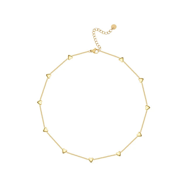 Para Mujer Collier ras du cou cœur porte-bonheur pour femme Bijoux Colliers plaqués or 18 carats Tendance Mignon Simple