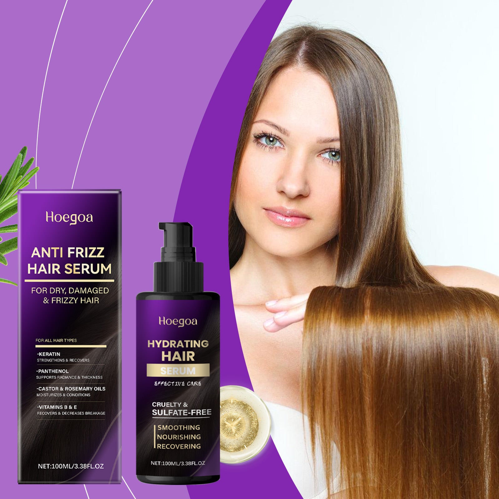 Hoegoa – Après-shampoing sans rinçage hydratant, améliore les cheveux secs et crépus, nourrit et hydrate les cheveux pour les rendre doux, lisses et brillants